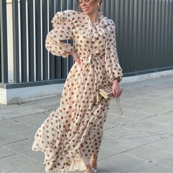 Mango Dresses & Skirts - Polka Dot Maxi Dress